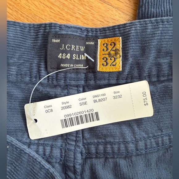 J. Crew 484 Slim Fit Corduroy Men's Jeans/Pants ~ Blue ~ 100% Cotton 32 x 32 - Picture 6 of 10
